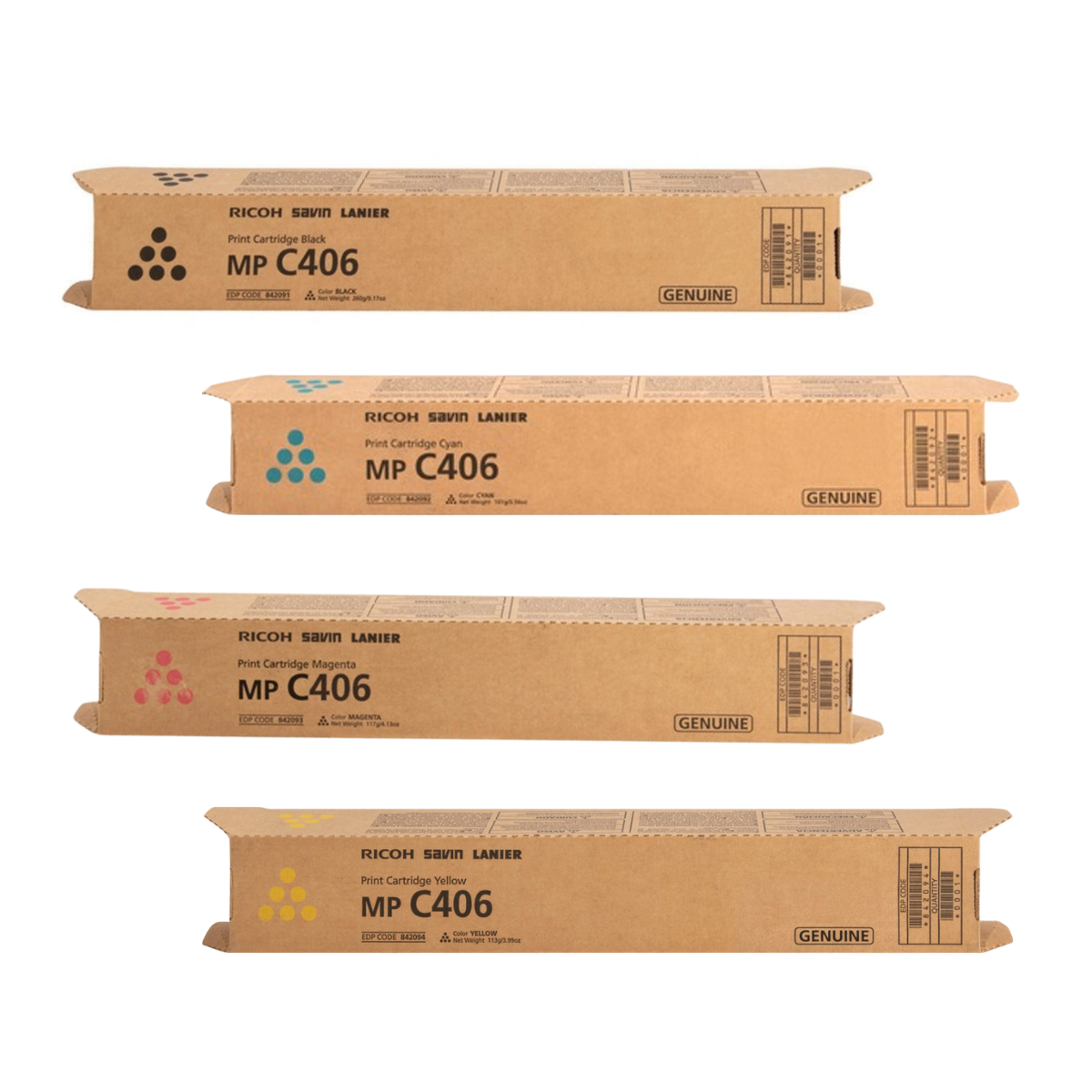 Kit 4 Tóners Ricoh Cmyk Original Mp C306/c406