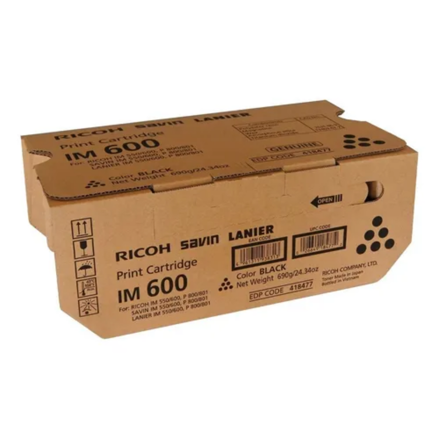 Toner Ricoh Im 600/550 418477 Color Negro Original