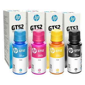 Combo 4 Botellas Tinta Hp Gt53 Y Gt52 Blk Cyn Ylw Mgt