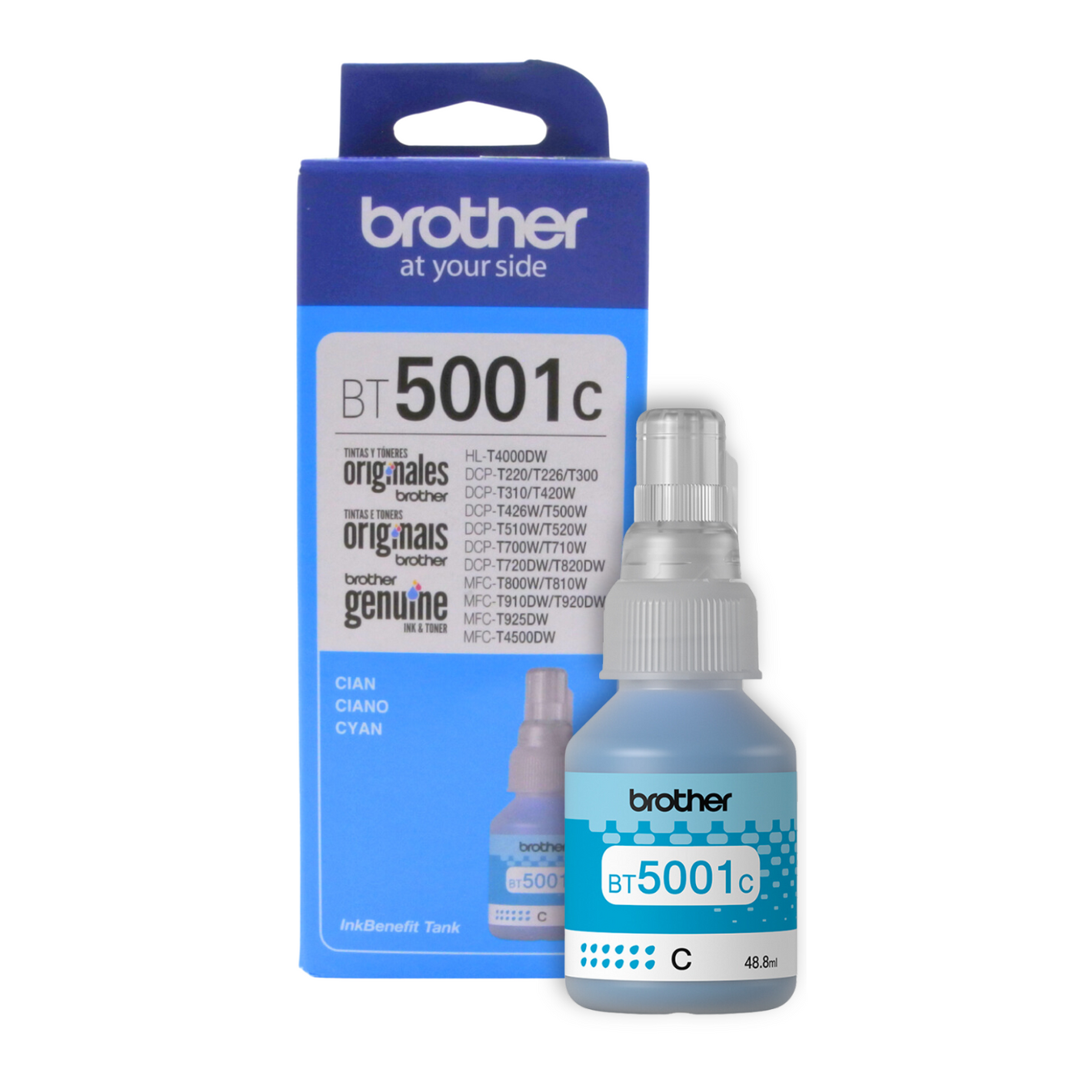 Botella De Tinta Brother Original Cian BT5001C