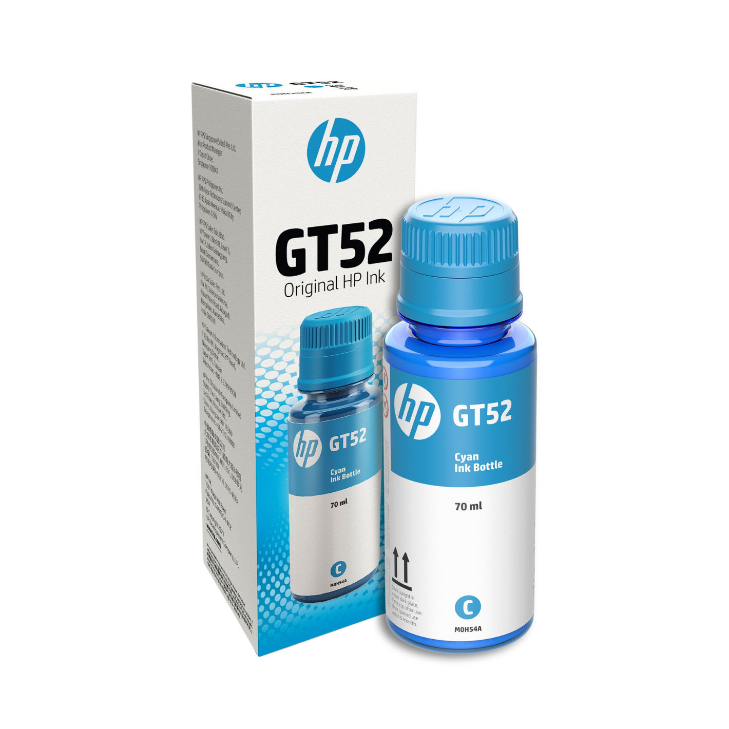 Botella De Tinta HP GT52 Cian Original (M0H54AL) Para HP Smart Tank, HP Deskjet y HP Ink Tank