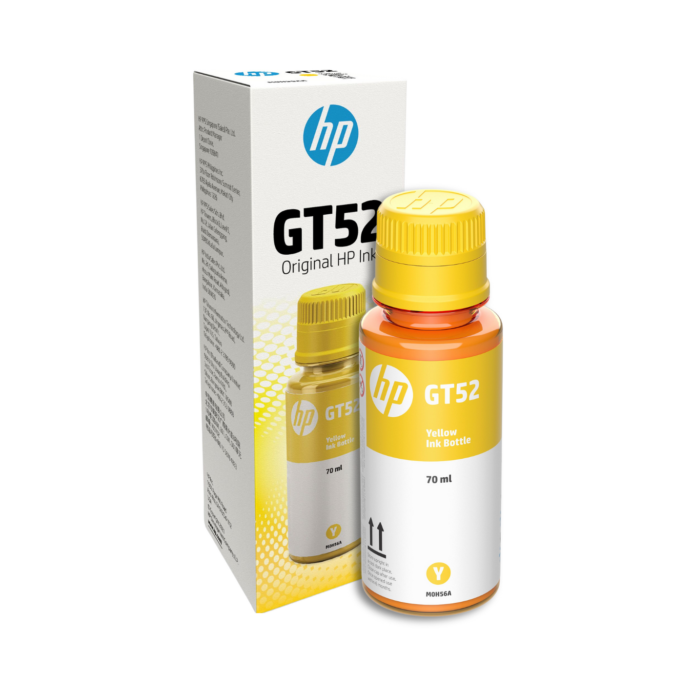 Botella de Tinta HP GT52 Amarillo Original (M0H56AL) Para HP Smart Tank, HP Deskjet y HP Ink Tank