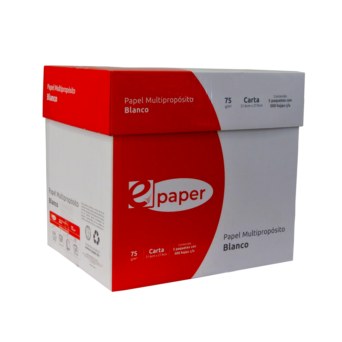 Caja Papel Carta Epaper con 2500 Hojas Bond Color Blanco